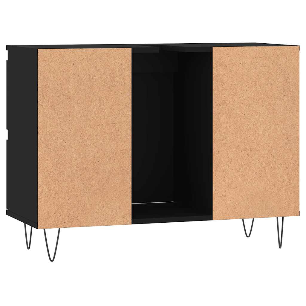vidaXL Bathroom Cabinet Black 80x33x60 cm Engineered Wood
