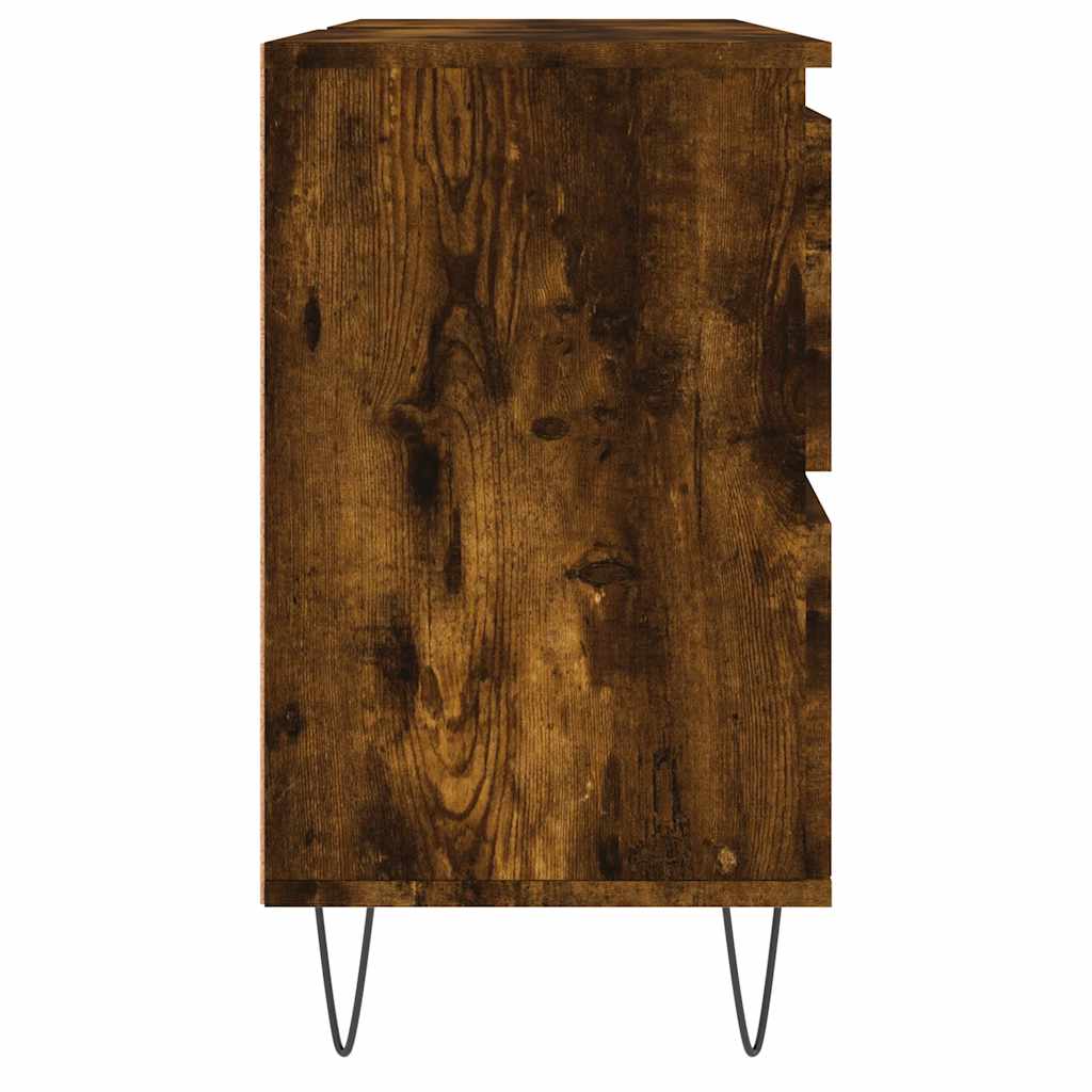 vidaXL Bathroom Cabinet Smoked Oak 80x33x60 cm Engineered Wood