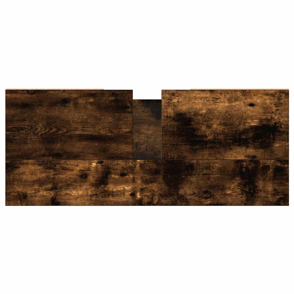 vidaXL Bathroom Cabinet Smoked Oak 80x33x60 cm Engineered Wood