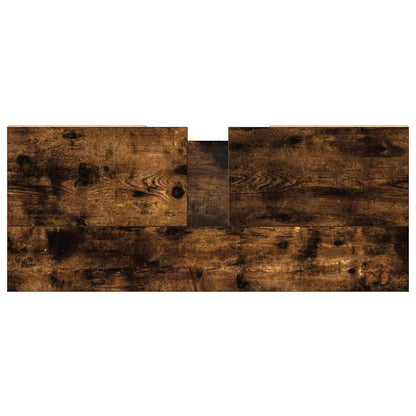 vidaXL Bathroom Cabinet Smoked Oak 80x33x60 cm Engineered Wood