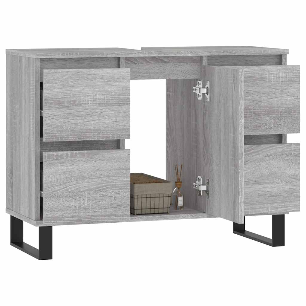 vidaXL Bathroom Cabinet Grey Sonoma 80x33x60 cm Engineered Wood