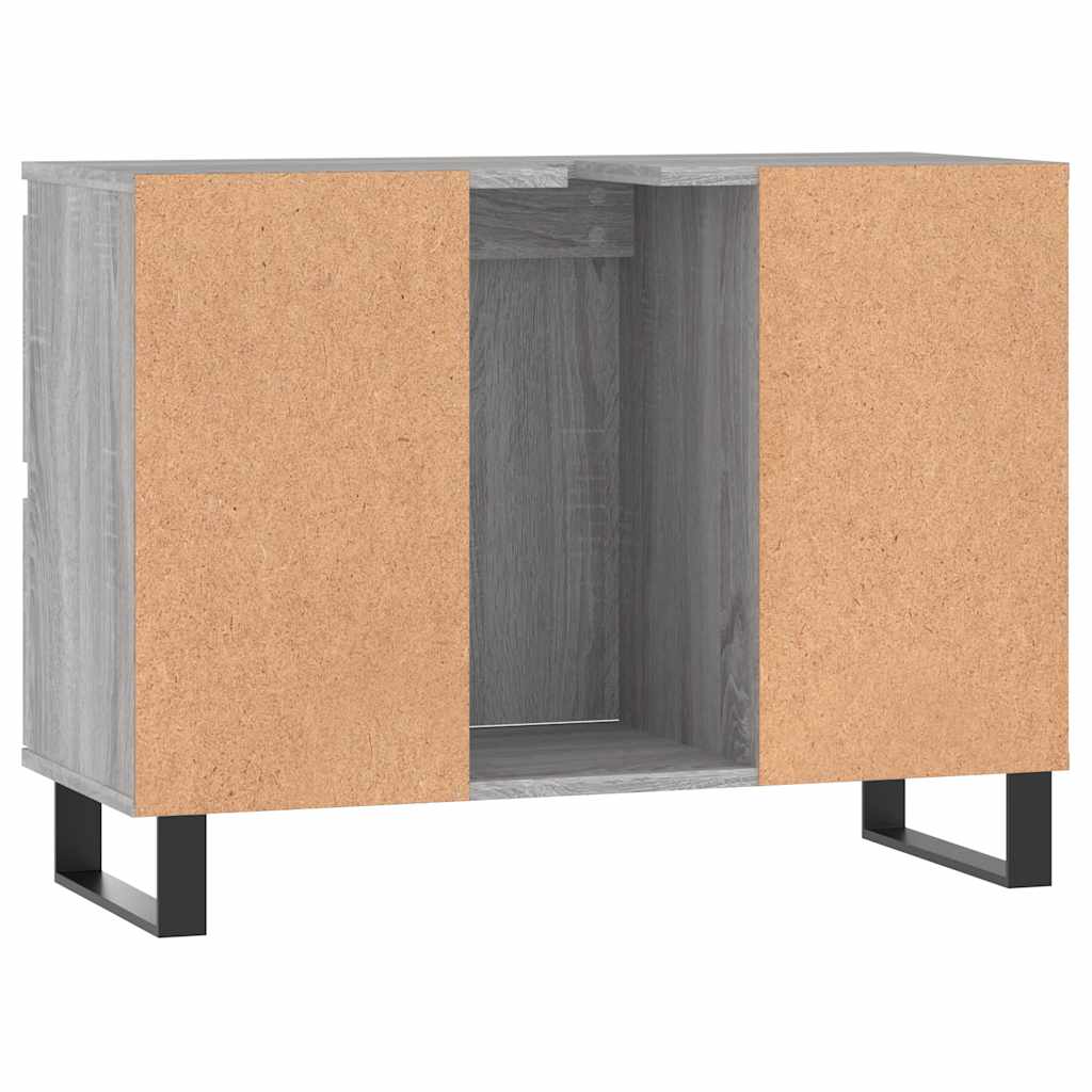 vidaXL Bathroom Cabinet Grey Sonoma 80x33x60 cm Engineered Wood