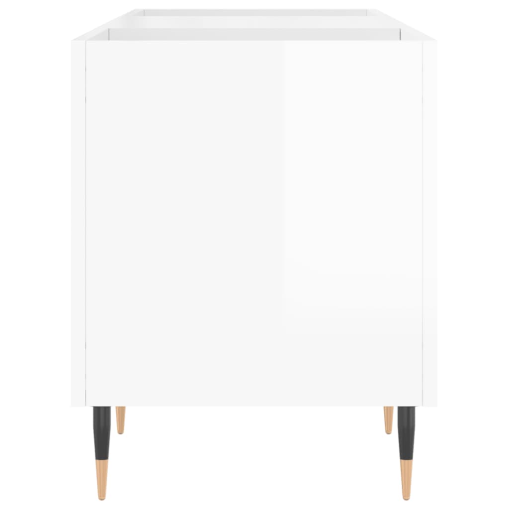 vidaXL Record Cabinet High Gloss White 121x38x48 cm Engineered Wood