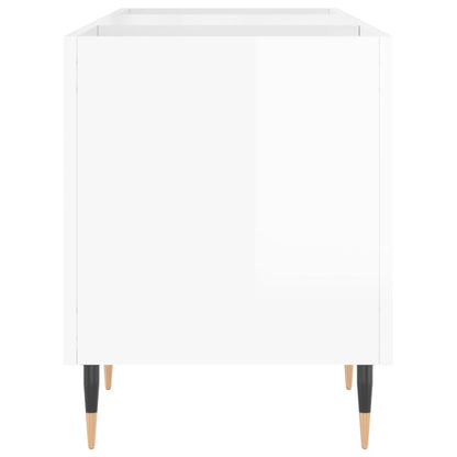 vidaXL Record Cabinet High Gloss White 121x38x48 cm Engineered Wood