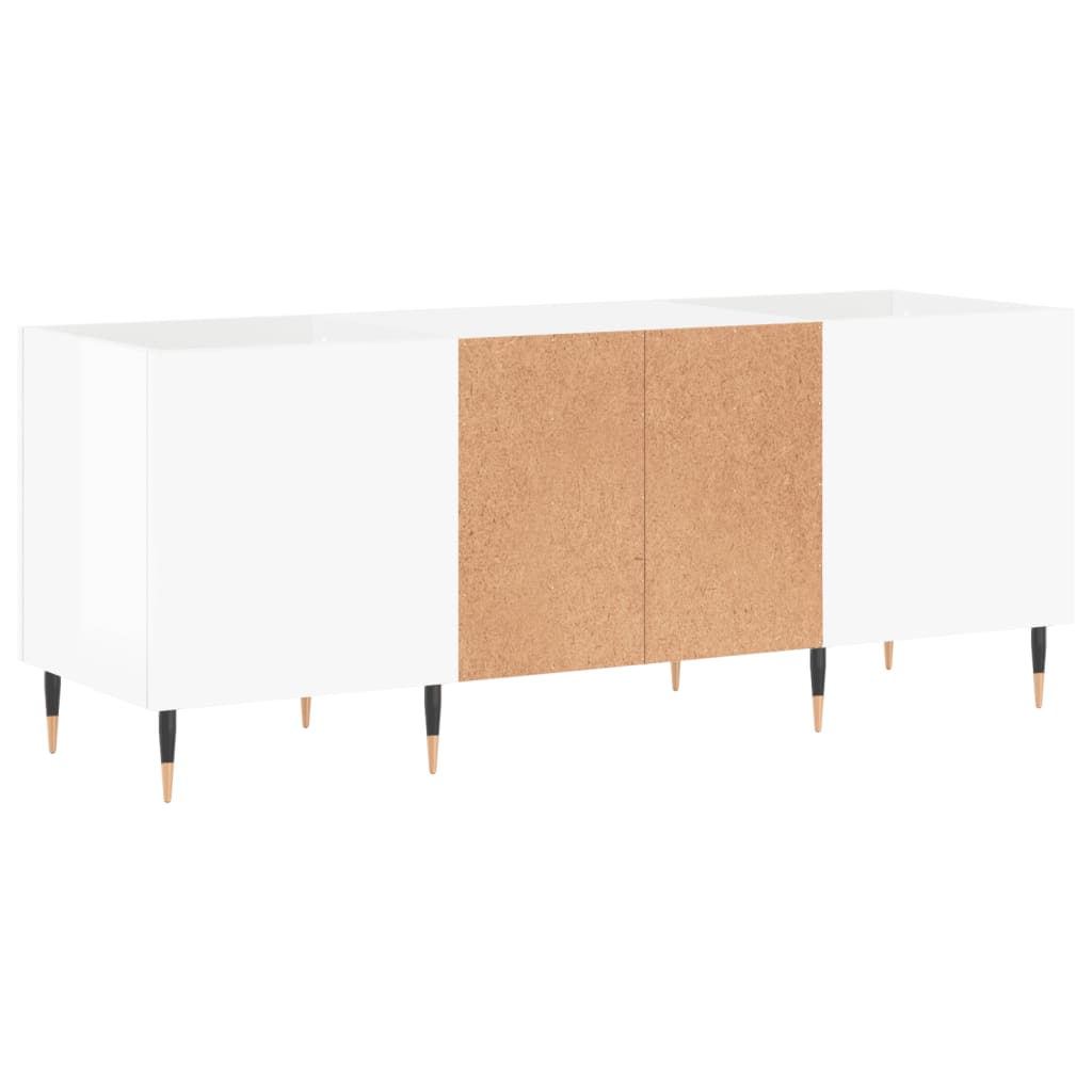 vidaXL Record Cabinet High Gloss White 121x38x48 cm Engineered Wood