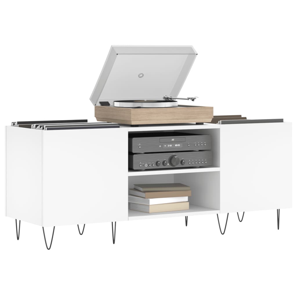 vidaXL Record Cabinet White 121x38x48 cm Engineered Wood
