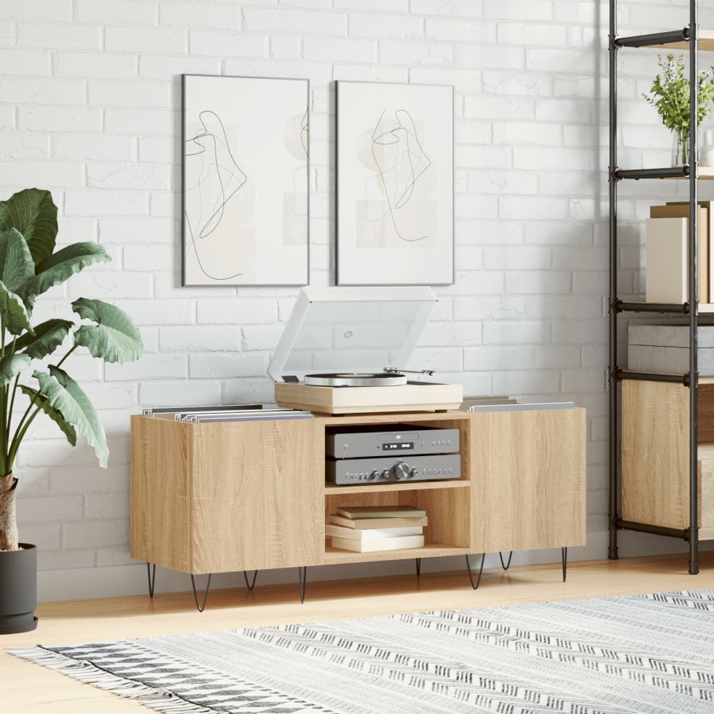 vidaXL Record Cabinet Sonoma Oak 121x38x48 cm Engineered Wood