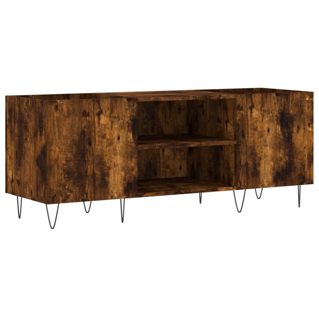 vidaXL Record Cabinet Smoked Oak 121x38x48 cm Engineered Wood