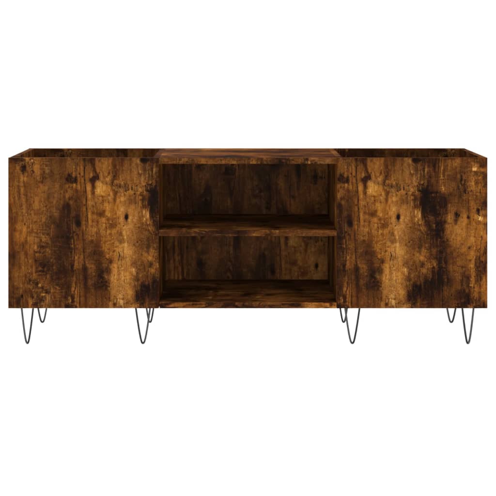 vidaXL Record Cabinet Smoked Oak 121x38x48 cm Engineered Wood