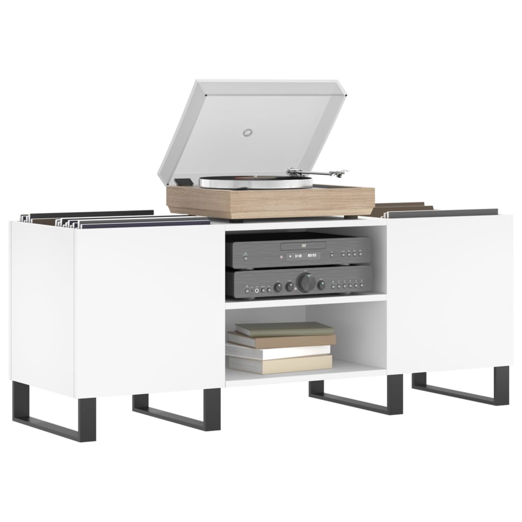 vidaXL Record Cabinet White 121x38x48 cm Engineered Wood