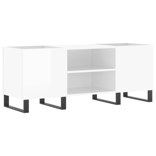 vidaXL Record Cabinet High Gloss White 121x38x48 cm Engineered Wood