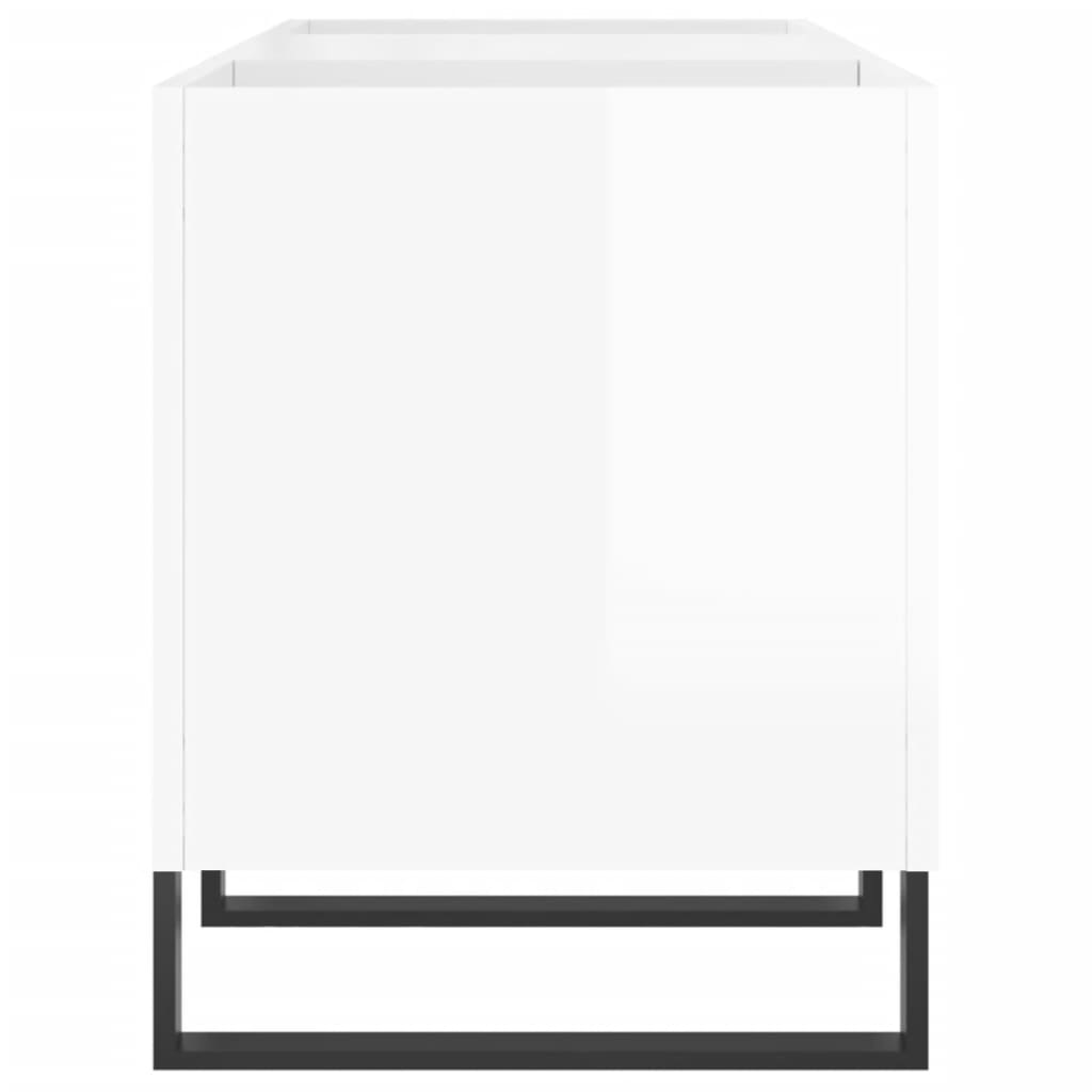 vidaXL Record Cabinet High Gloss White 121x38x48 cm Engineered Wood