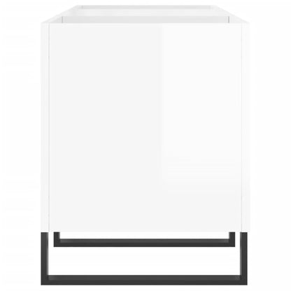 vidaXL Record Cabinet High Gloss White 121x38x48 cm Engineered Wood