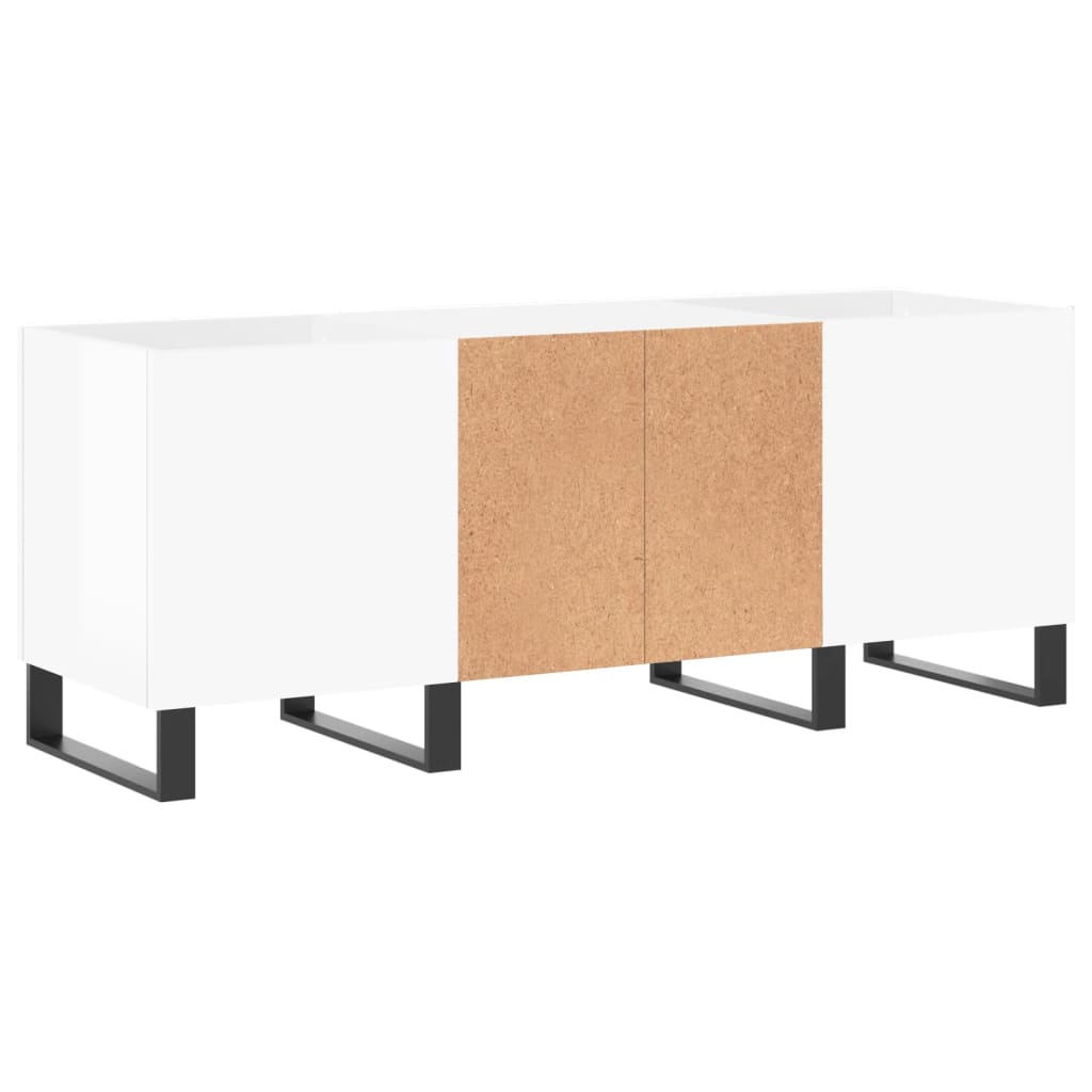 vidaXL Record Cabinet High Gloss White 121x38x48 cm Engineered Wood