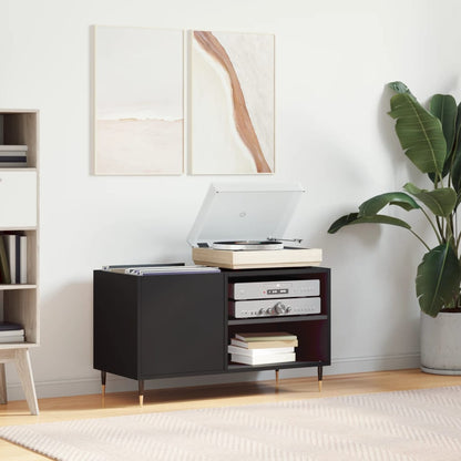 vidaXL Record Cabinet | Black | Engineered wood, iron | Medium | Record Cabinet