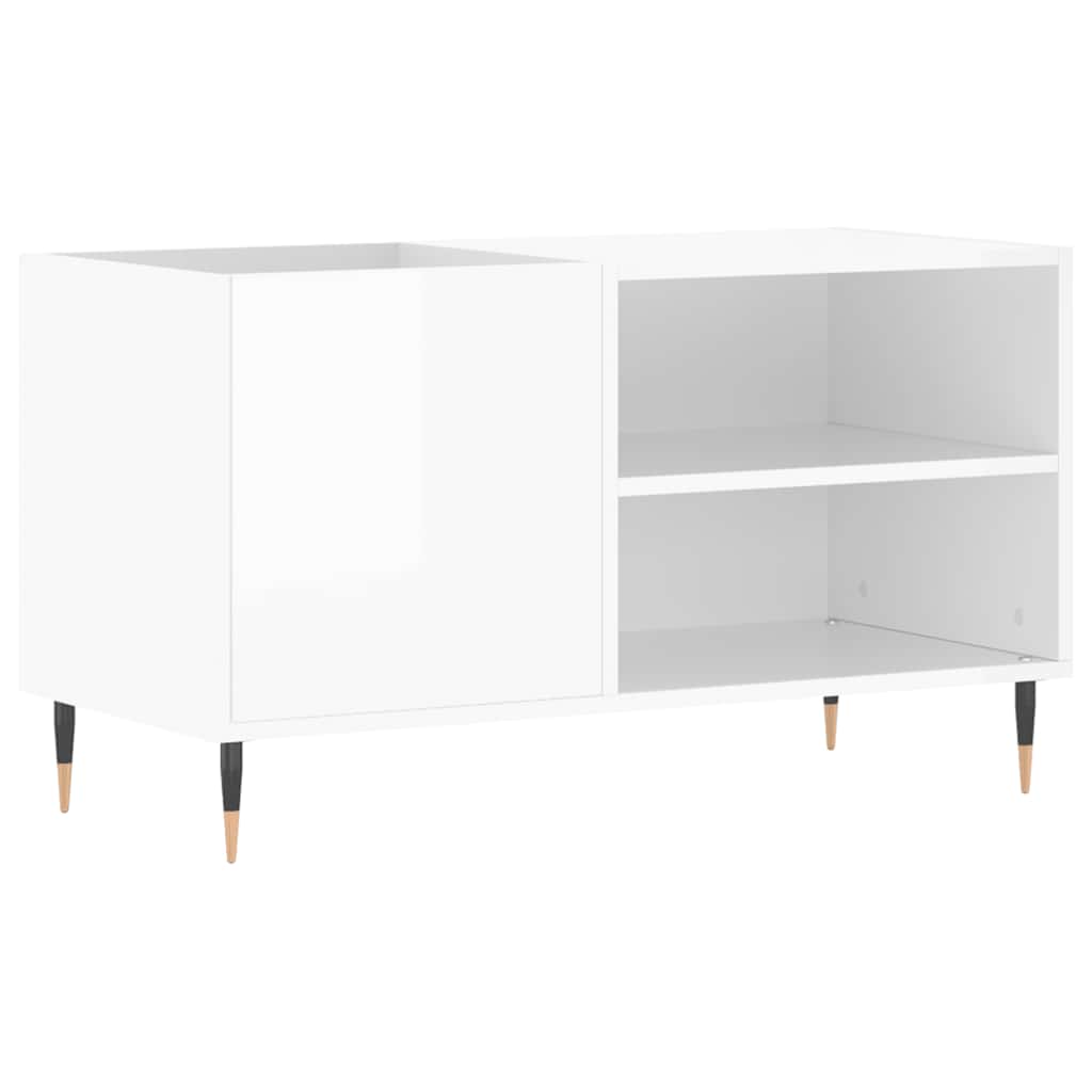 vidaXL Record Cabinet High Gloss White 85x38x48 cm Engineered Wood