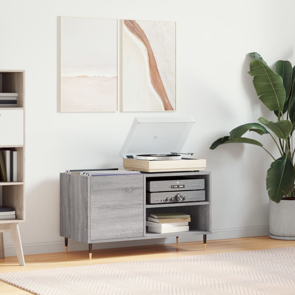 vidaXL Record Cabinet Grey Sonoma 85x38x48 cm Engineered Wood