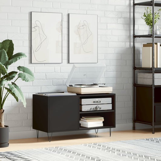 vidaXL Record Cabinet | Black | Engineered wood, iron | Medium | Record Cabinet