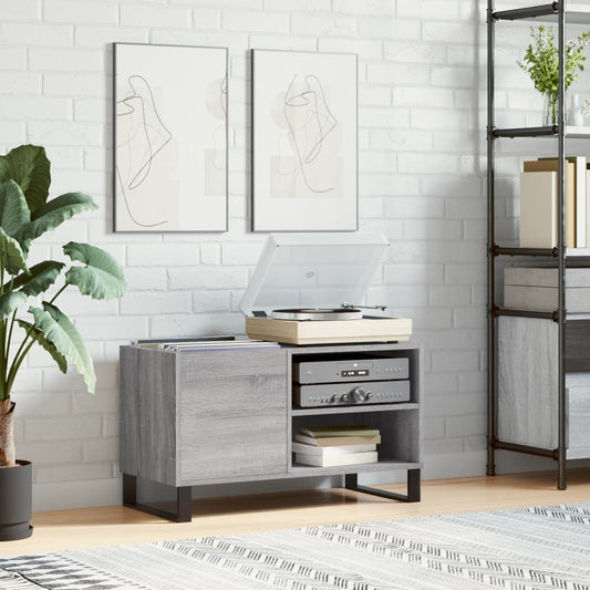 vidaXL Record Cabinet Grey Sonoma 85x38x48 cm Engineered Wood