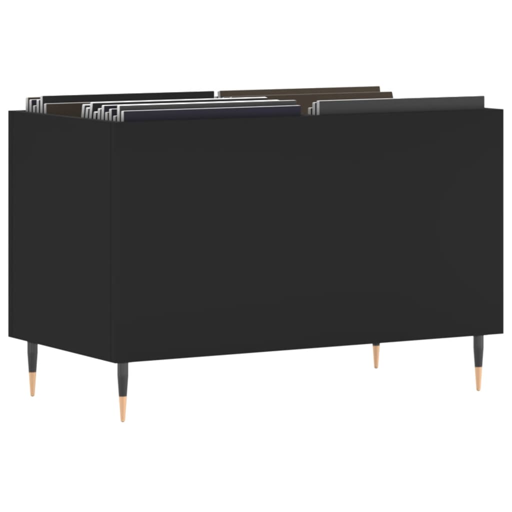 vidaXL Record Cabinet Black 74.5x38x48 cm Engineered Wood