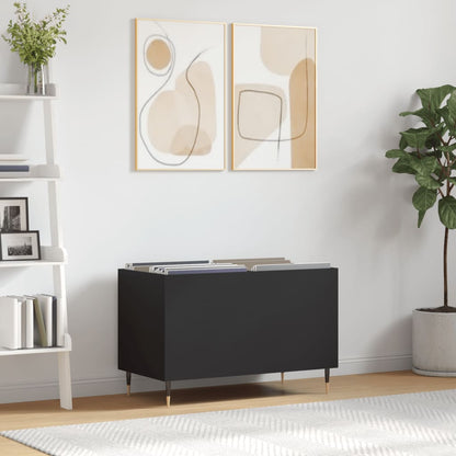 vidaXL Record Cabinet Black 74.5x38x48 cm Engineered Wood