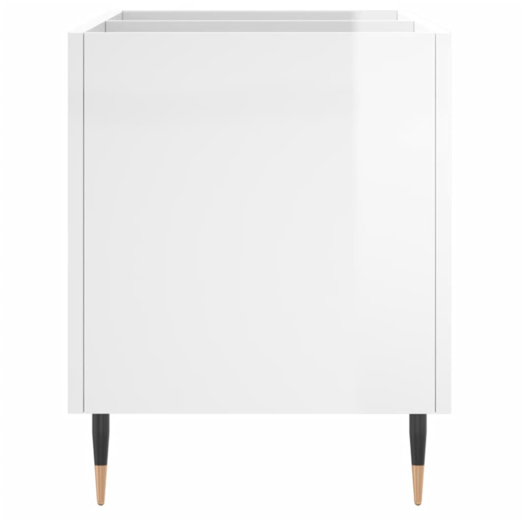 vidaXL Record Cabinet High Gloss White 74.5x38x48 cm Engineered Wood
