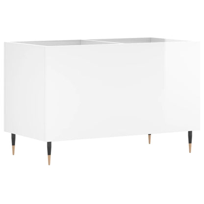 vidaXL Record Cabinet High Gloss White 74.5x38x48 cm Engineered Wood