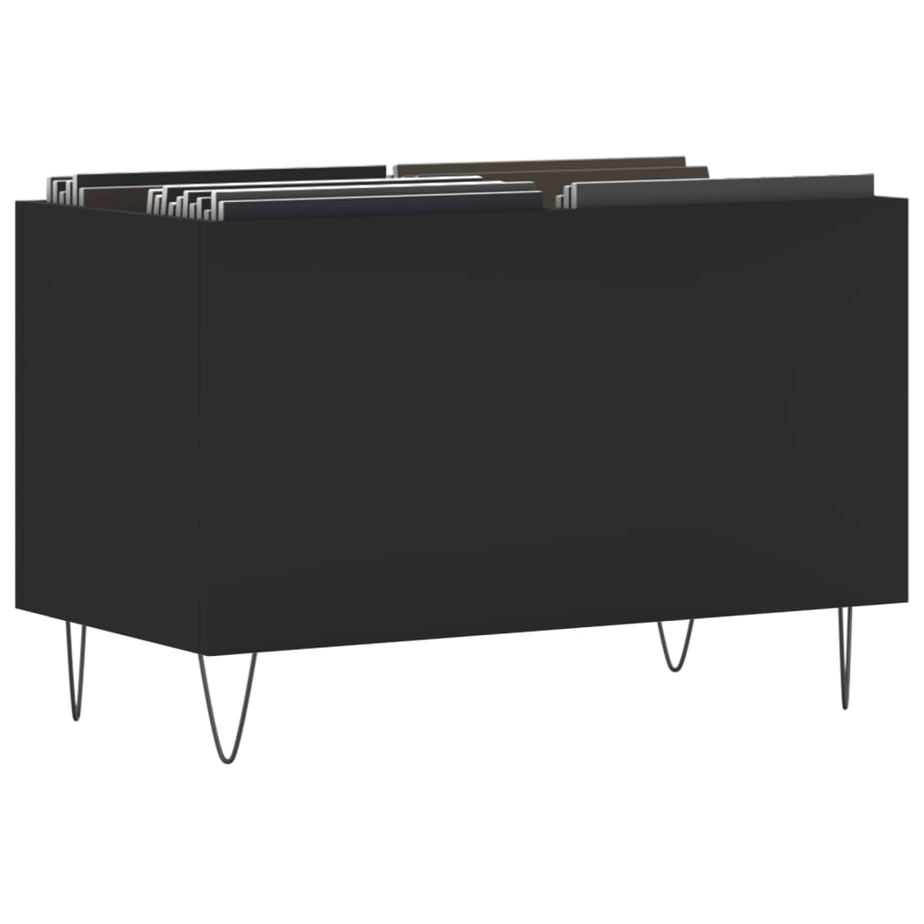 vidaXL Record Cabinet Black 74.5x38x48 cm Engineered Wood