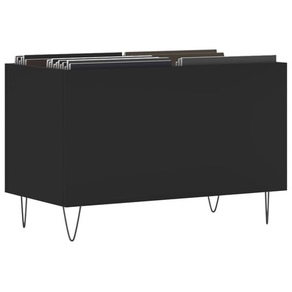 vidaXL Record Cabinet Black 74.5x38x48 cm Engineered Wood