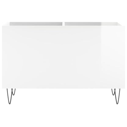 vidaXL Record Cabinet High Gloss White 74.5x38x48 cm Engineered Wood
