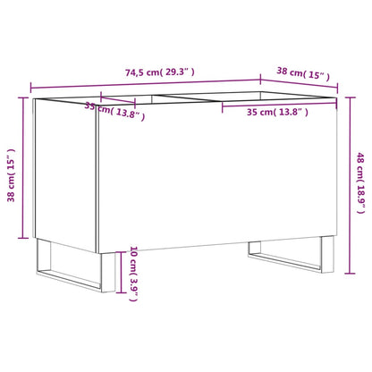 vidaXL Record Cabinet White 74.5x38x48 cm Engineered Wood