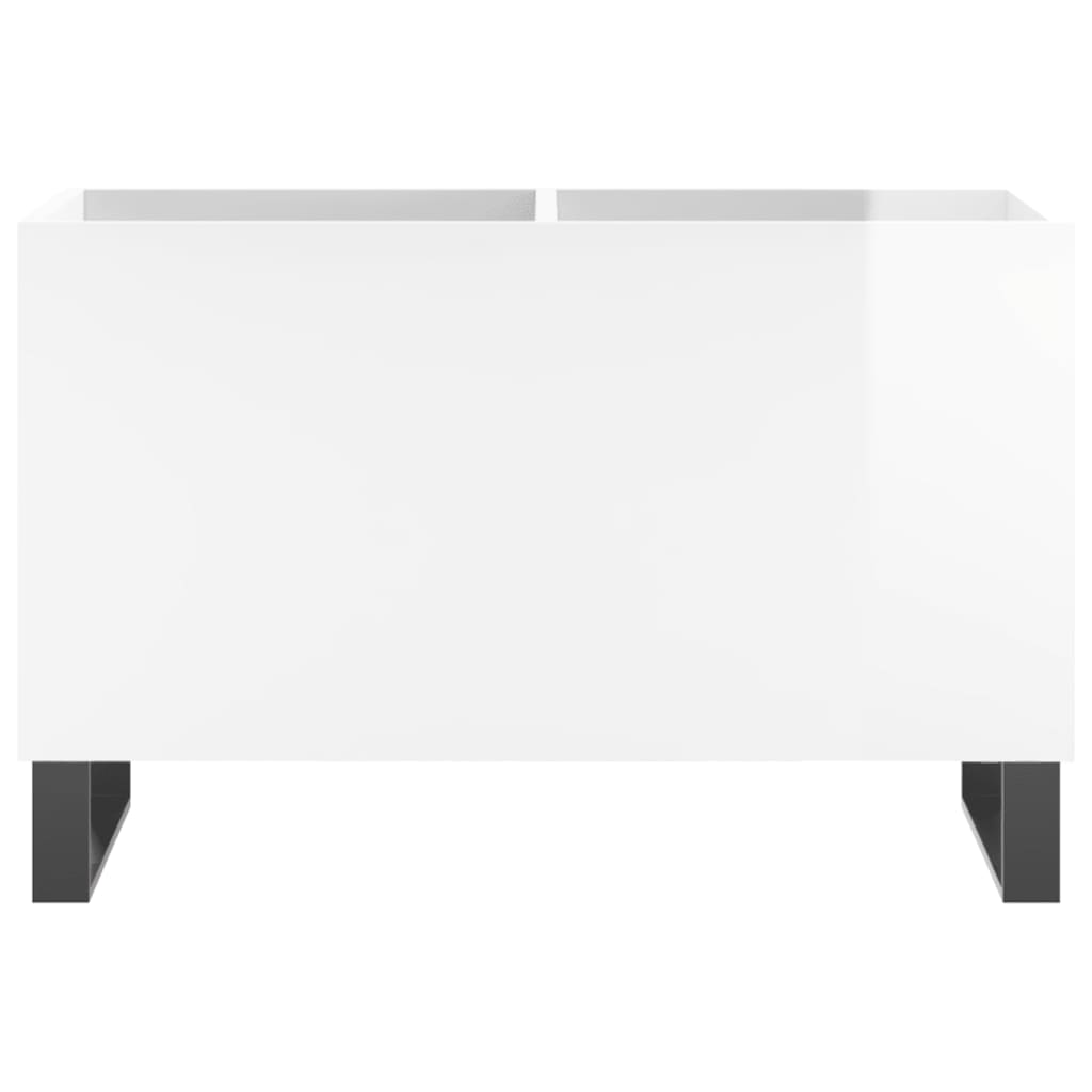 vidaXL Record Cabinet High Gloss White 74.5x38x48 cm Engineered Wood