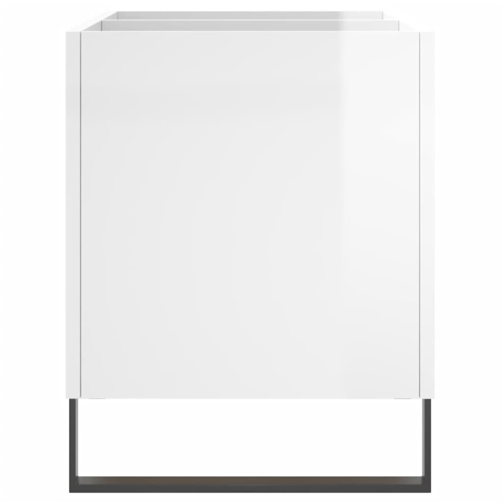 vidaXL Record Cabinet High Gloss White 74.5x38x48 cm Engineered Wood