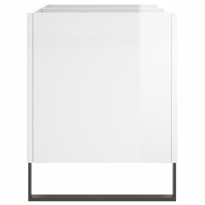 vidaXL Record Cabinet High Gloss White 74.5x38x48 cm Engineered Wood