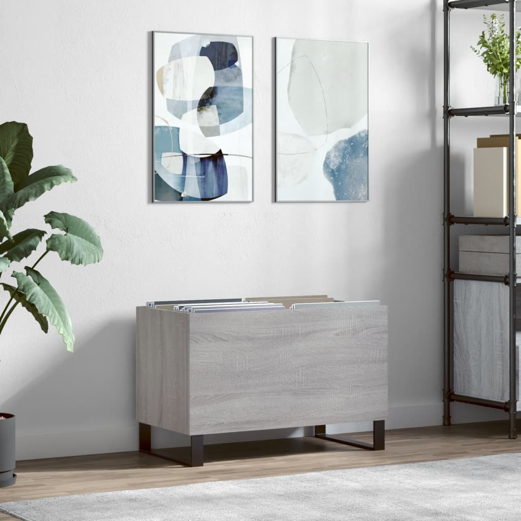 vidaXL Record Cabinet Grey Sonoma 74.5x38x48 cm Engineered Wood