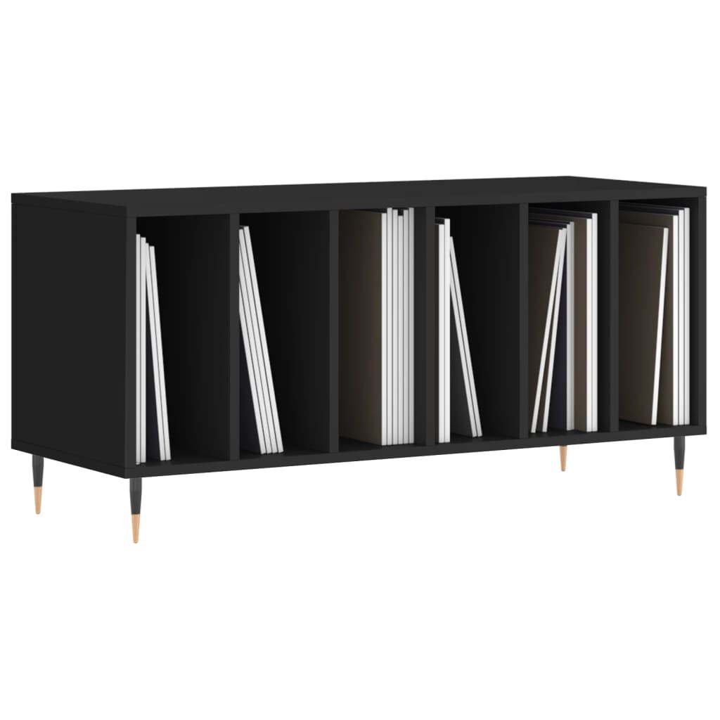 vidaXL Record Cabinet | Black | Engineered wood | 100x38x48 cm