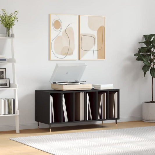 vidaXL Record Cabinet | Black | Engineered wood | 100x38x48 cm