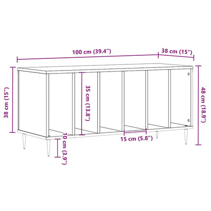vidaXL Record Cabinet Sonoma Oak 100x38x48 cm Engineered Wood