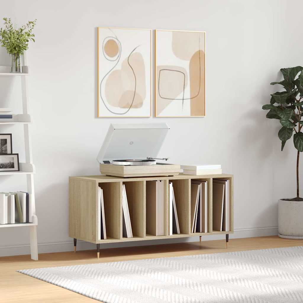 vidaXL Record Cabinet Sonoma Oak 100x38x48 cm Engineered Wood