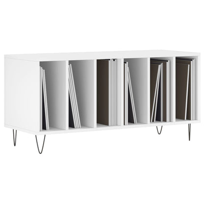 vidaXL Record Cabinet | White | Engineered wood with iron feet | Medium