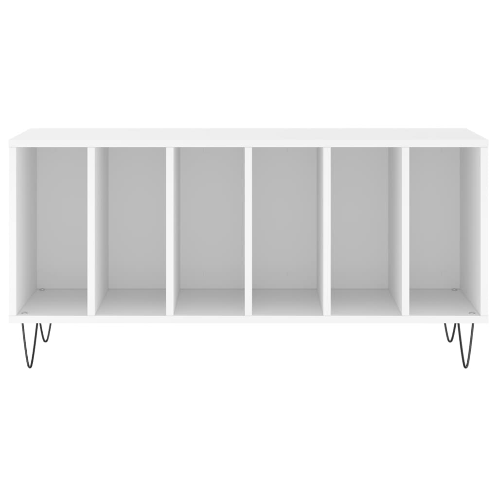 vidaXL Record Cabinet | White | Engineered wood with iron feet | Medium