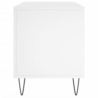 vidaXL Record Cabinet | White | Engineered wood with iron feet | Medium