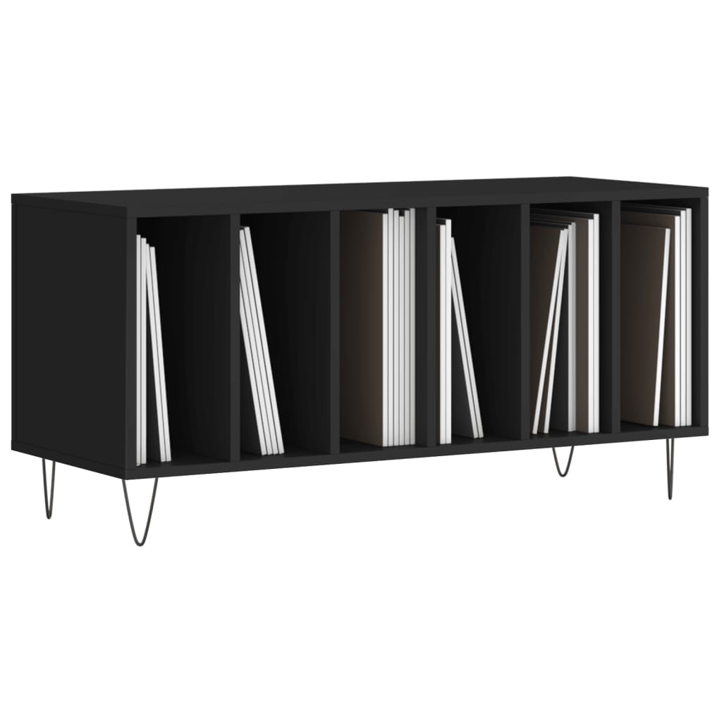 vidaXL Record Cabinet | Black | Engineered wood, Iron | Medium | Modern