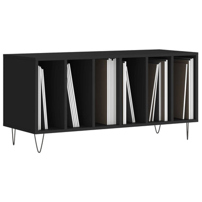 vidaXL Record Cabinet | Black | Engineered wood, Iron | Medium | Modern