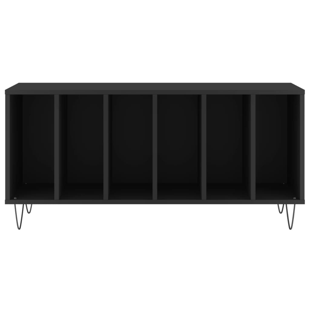 vidaXL Record Cabinet | Black | Engineered wood, Iron | Medium | Modern
