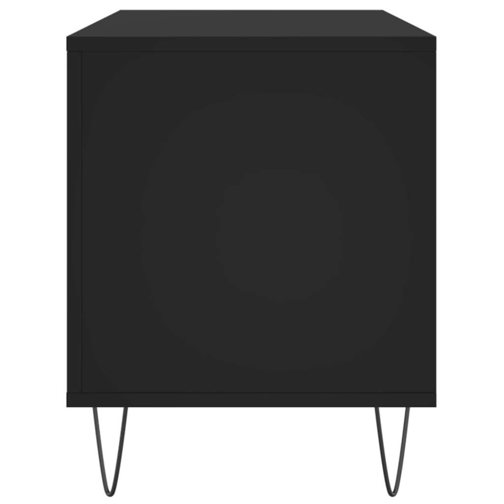 vidaXL Record Cabinet | Black | Engineered wood, Iron | Medium | Modern