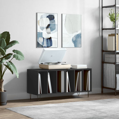 vidaXL Record Cabinet | Black | Engineered wood, Iron | Medium | Modern