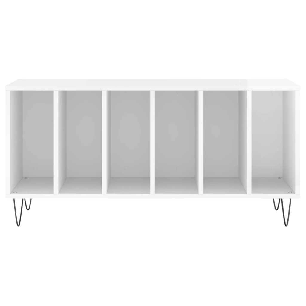 vidaXL Record Cabinet High Gloss White 100x38x48 cm Engineered Wood