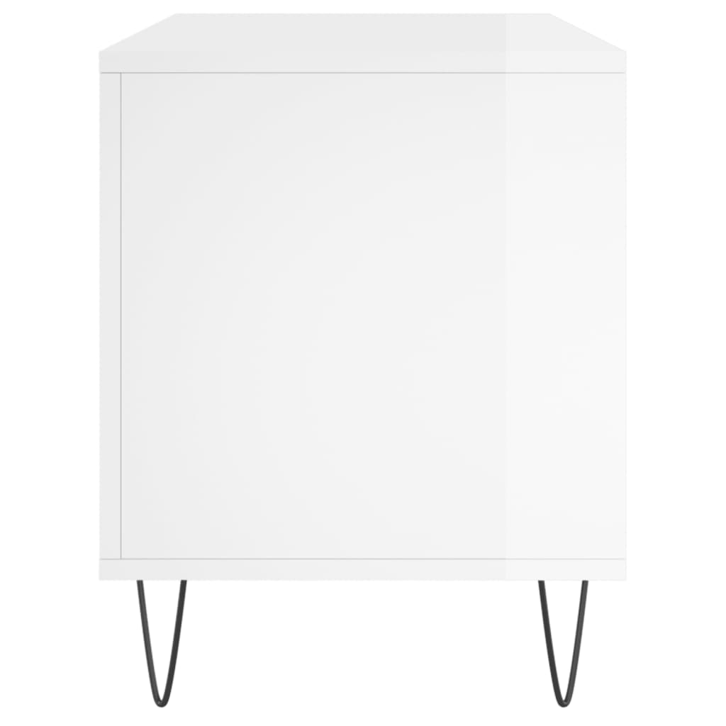 vidaXL Record Cabinet High Gloss White 100x38x48 cm Engineered Wood