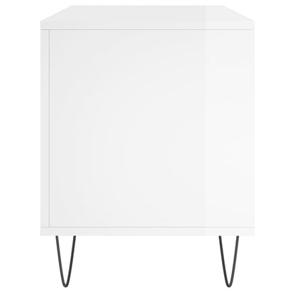 vidaXL Record Cabinet High Gloss White 100x38x48 cm Engineered Wood